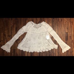 SOLD NWT Ivory Free People Open Knot Sweater S